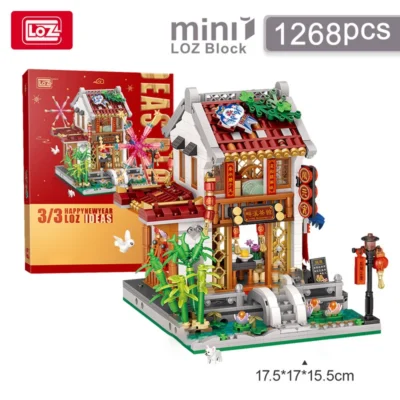 LOZ 1925 National tide Street View series retro teahouse - SEMBO Shop